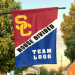 Trojans vs Custom Team House Divided Flag, Custom Rivalry Flag