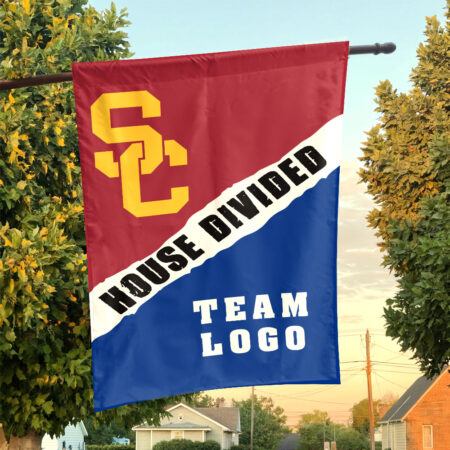Trojans vs Custom Team House Divided Flag, Custom Rivalry Flag