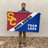 Trojans vs Custom Team House Divided Flag, Custom Rivalry Flag