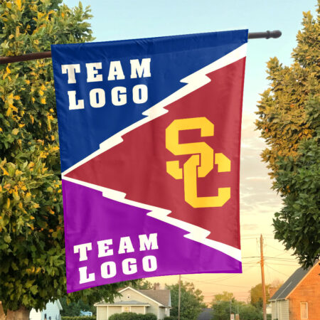 Trojans vs Custom Team House Divided Flag, Custom Spirit Flag