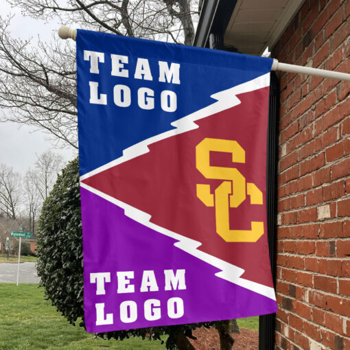 Trojans vs Custom Team House Divided Flag, Custom Spirit Flag