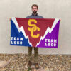 Trojans vs Custom Team House Divided Flag, Custom Spirit Flag