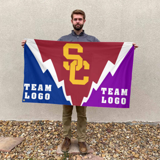 Trojans vs Custom Team House Divided Flag, Custom Spirit Flag
