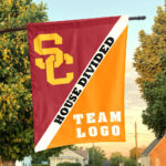 Trojans vs Custom Team House Divided Flag, Custom Split Flag