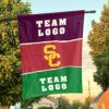 Trojans vs Custom Team House Divided Flag, Custom Two Team Flag