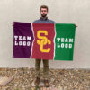 Trojans vs Custom Team House Divided Flag, Custom Two Team Flag