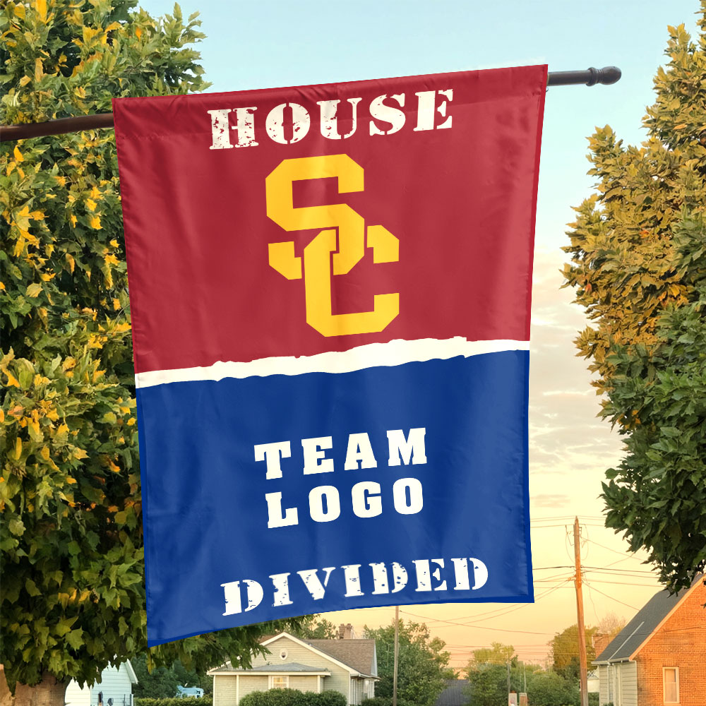 Trojans vs Custom Team House Divided Flag, NCAA College Flag Trojans vs Custom Team House Divided Flag, NCAA College Flag