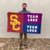 Trojans vs Custom Team House Divided Flag, NCAA Game Day Flag