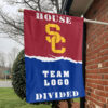 Trojans vs Custom Team House Divided Flag, NCAA House Flag 1 Trojans vs Custom Team House Divided Flag, NCAA House Flag
