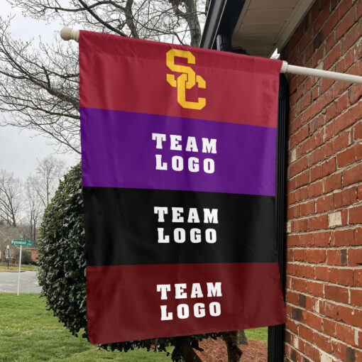 Trojans vs Custom Team House Divided Flag, NCAA Rival Flag