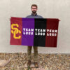 Trojans vs Custom Team House Divided Flag, NCAA Rival Flag