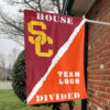 Trojans vs Custom Team House Divided Flag, NCAA Rivalry Flag 1 Trojans vs Custom Team House Divided Flag, NCAA Rivalry Flag