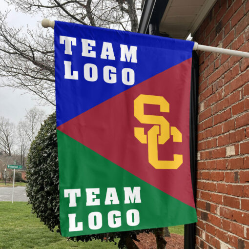 Trojans vs Custom Team House Divided Flag, NCAA Spirit Flag Trojans vs Custom Team House Divided Flag, NCAA Spirit Flag