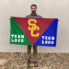 Trojans vs Custom Team House Divided Flag, NCAA Spirit Flag 2 Trojans vs Custom Team House Divided Flag, NCAA Spirit Flag