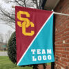Trojans vs Custom Team House Divided Flag, NCAA Split Flag