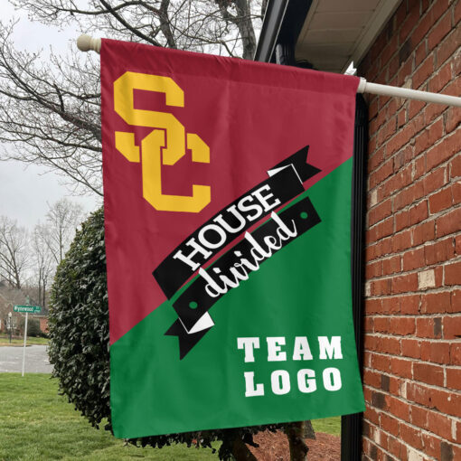 Trojans vs Custom Team House Divided Flag, NCAA Team Flag Trojans vs Custom Team House Divided Flag, NCAA Team Flag