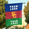Trojans vs Custom Team House Divided Flag, NCAA Two Team Flag