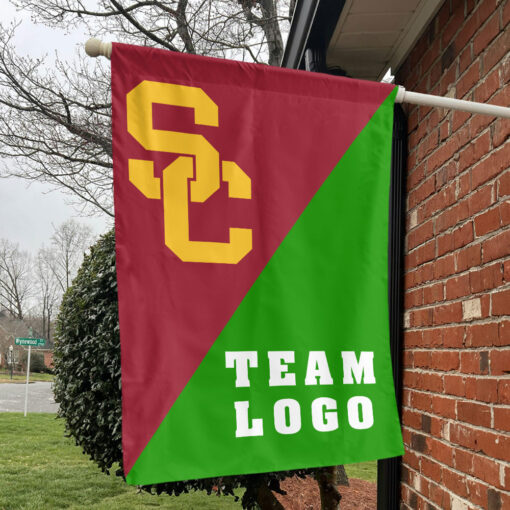 Trojans vs Custom Team House Divided Flag, Personalized College Flag Trojans vs Custom Team House Divided Flag, Personalized College Flag