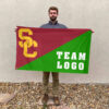Trojans vs Custom Team House Divided Flag, Personalized College Flag 2 Trojans vs Custom Team House Divided Flag, Personalized College Flag