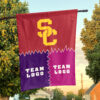 Trojans vs Custom Team House Divided Flag, Personalized Game Day Flag
