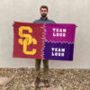 Trojans vs Custom Team House Divided Flag, Personalized Game Day Flag 2 Trojans vs Custom Team House Divided Flag, Personalized Game Day Flag
