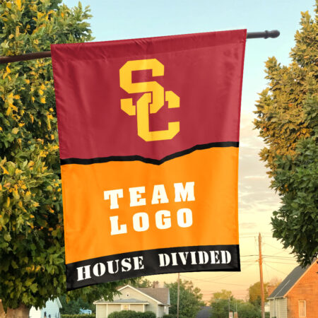 Trojans vs Custom Team House Divided Flag, Personalized House Flag