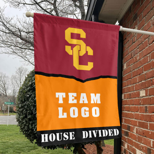 Trojans vs Custom Team House Divided Flag, Personalized House Flag Trojans vs Custom Team House Divided Flag, Personalized House Flag