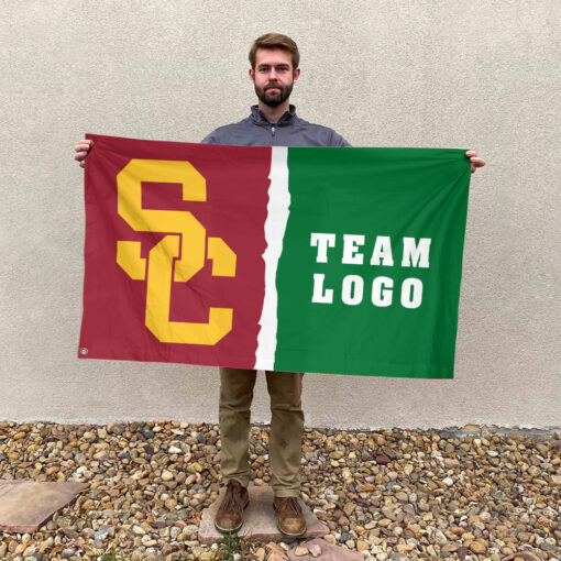 Trojans vs Custom Team House Divided Flag, Personalized NCAA Flag Trojans vs Custom Team House Divided Flag, Personalized NCAA Flag
