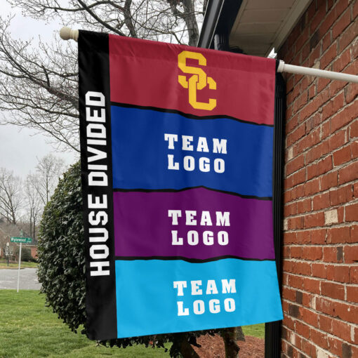 Trojans vs Custom Team House Divided Flag, Personalized Rival Flag Trojans vs Custom Team House Divided Flag, Personalized Rival Flag