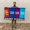 Trojans vs Custom Team House Divided Flag, Personalized Rival Flag 2 Trojans vs Custom Team House Divided Flag, Personalized Rival Flag