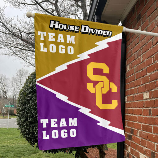 Trojans vs Custom Team House Divided Flag, Personalized Spirit Flag Trojans vs Custom Team House Divided Flag, Personalized Spirit Flag