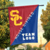 Trojans vs Custom Team House Divided Flag, Personalized Split Flag