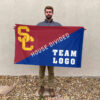 Trojans vs Custom Team House Divided Flag, Personalized Split Flag 2 Trojans vs Custom Team House Divided Flag, Personalized Split Flag