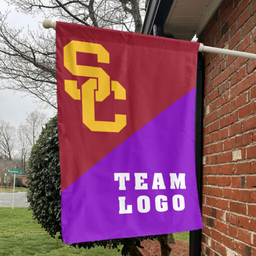Trojans vs Custom Team House Divided Flag, Personalized Team Flag Trojans vs Custom Team House Divided Flag, Personalized Team Flag