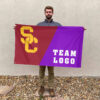 Trojans vs Custom Team House Divided Flag, Personalized Team Flag 2 Trojans vs Custom Team House Divided Flag, Personalized Team Flag