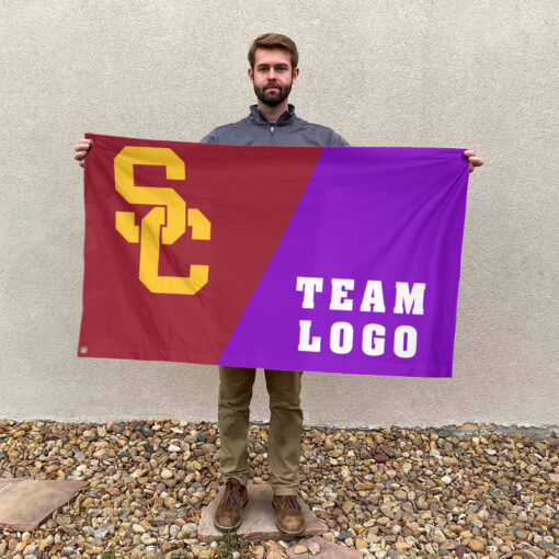 Trojans vs Custom Team House Divided Flag, Personalized Team Flag Trojans vs Custom Team House Divided Flag, Personalized Team Flag
