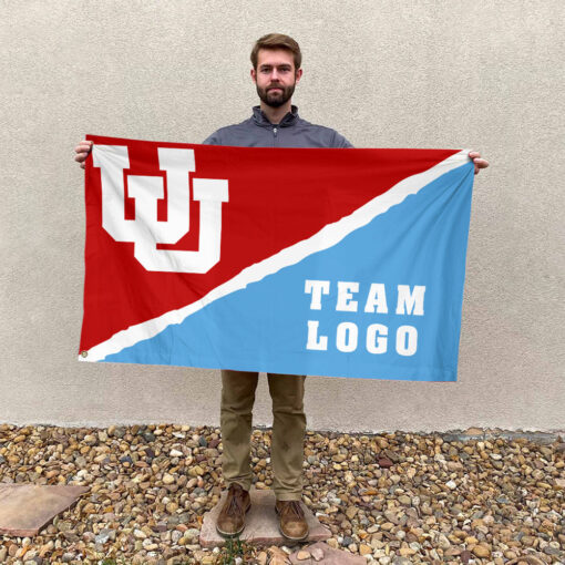 Utes vs Custom Team House Divided Flag, Custom College Flag