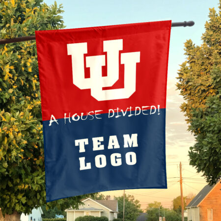 Utes vs Custom Team House Divided Flag, Custom House Flag