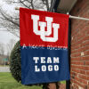 Utes vs Custom Team House Divided Flag, Custom House Flag