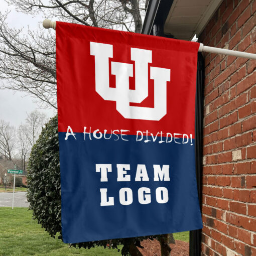 Utes vs Custom Team House Divided Flag, Custom House Flag