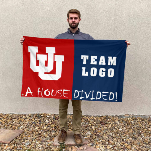 Utes vs Custom Team House Divided Flag, Custom House Flag