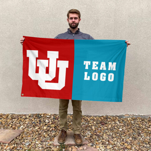 Utes vs Custom Team House Divided Flag, Custom NCAA Flag