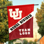 Utes vs Custom Team House Divided Flag, Custom Rivalry Flag