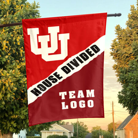 Utes vs Custom Team House Divided Flag, Custom Rivalry Flag