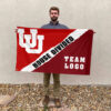 Utes vs Custom Team House Divided Flag, Custom Rivalry Flag