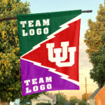 Utes vs Custom Team House Divided Flag, Custom Spirit Flag