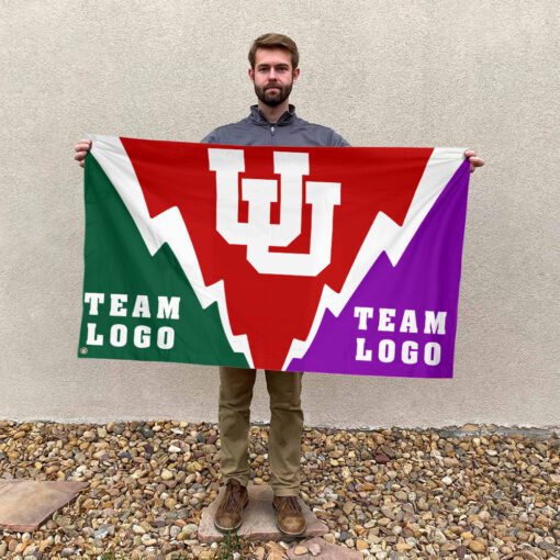 Utes vs Custom Team House Divided Flag, Custom Spirit Flag