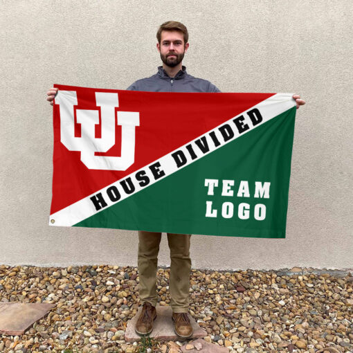 Utes vs Custom Team House Divided Flag, Custom Split Flag