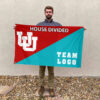 Utes vs Custom Team House Divided Flag, Custom Team Flag