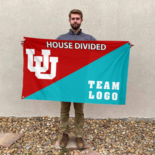 Utes vs Custom Team House Divided Flag, Custom Team Flag